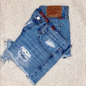 lucky brand blue denim shorts| size 4/27